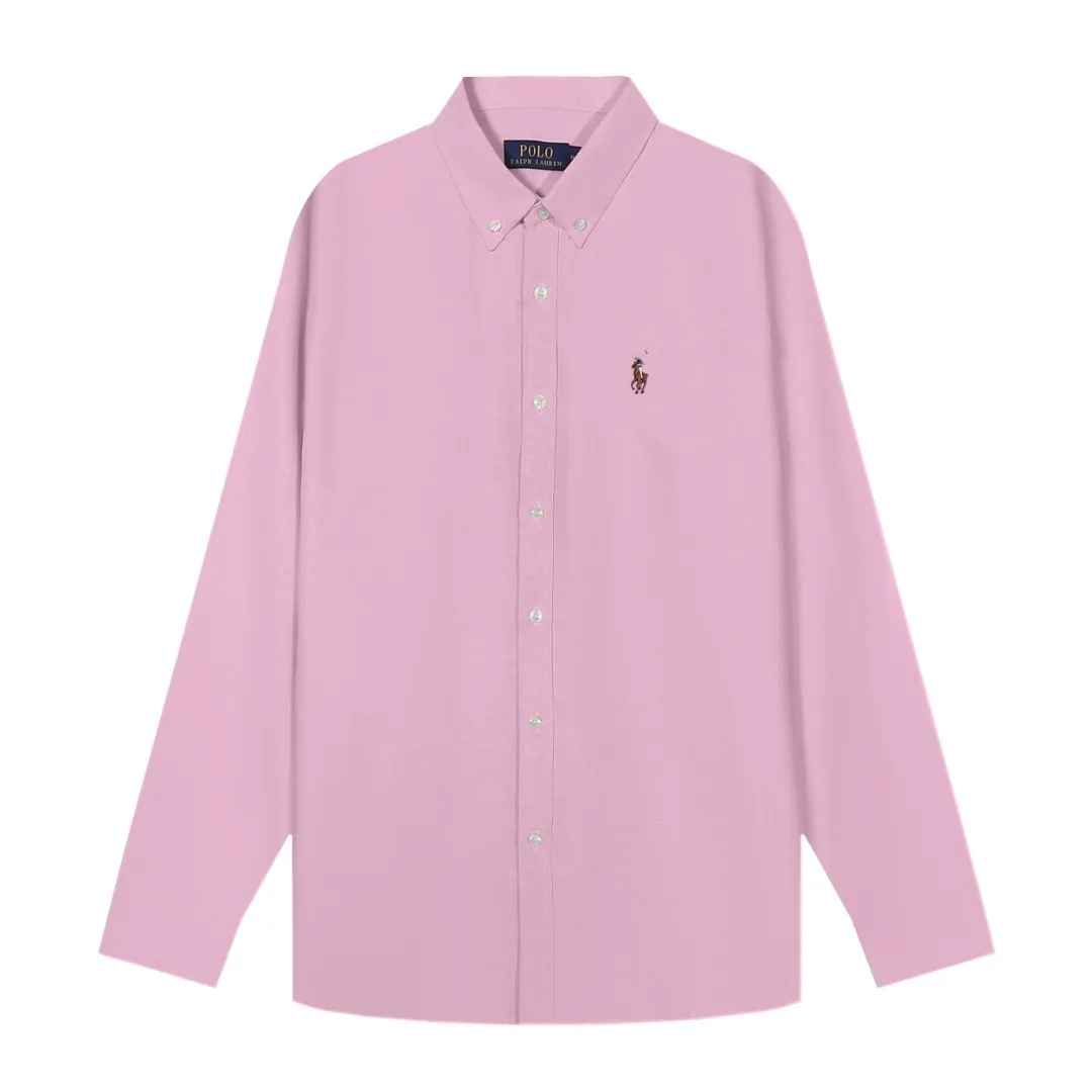 🅿️198 LO5# The highest quality in the market, can be scanned, long-term sales, Ralph Lauren cardigan polo embroidered logo import and export version, classic version cotton dyed Oxford cloth shirt Ralph Lauren/Ralph Lauren Men's 23 autumn classic version cotton dyed Oxford cloth shirt RL's popular Oxford cloth boyfriend big shirt on the street this year! This is the first shirt in autumn~ This one really wins with its color! It looks white and soft, and the upper body is full of temperament. It is not difficult to wear, and it is easy to wear! It is so beautiful! It can travel through four seasons and looks good no matter how you match it. This is a very rare color! I fell in love at first sight haha! Four sizes, XS-L, same style for men and women~ Size: XS, S, M, L color: purple, yellow, white, blue, pink, gray